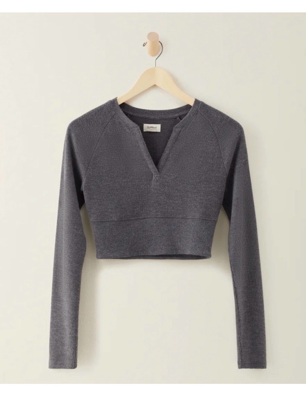 Women's Gray Long Sleeve Top